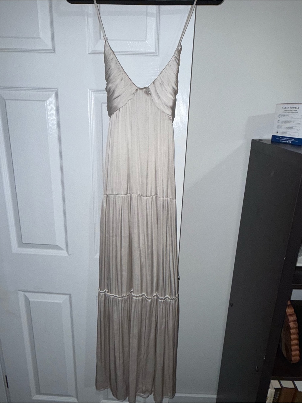 Dynamite Light Beige Spaghetti-Strap Maxi Dress